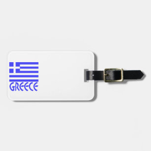 Étiquette À Bagage Grèce et drapeau grec