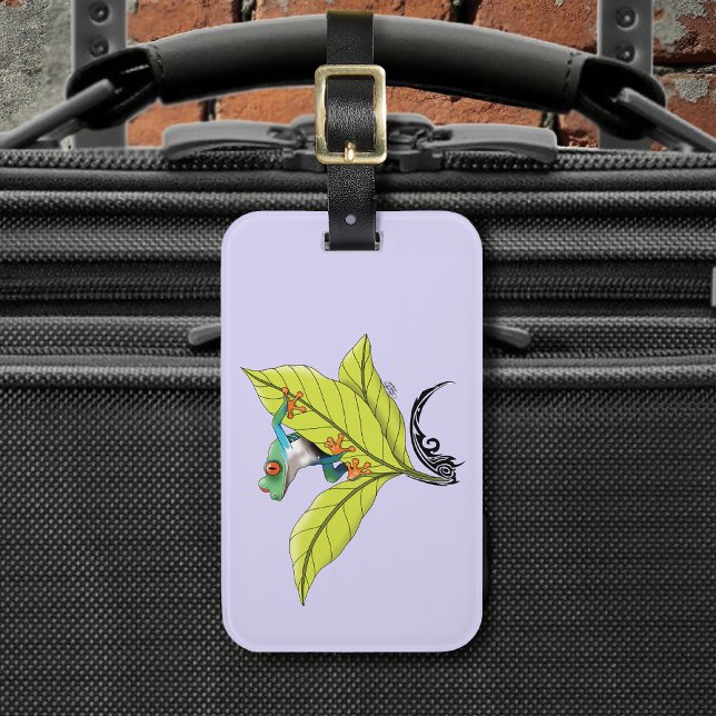 Étiquette À Bagage Grenouille à arbre rouge (Créateur téléchargé)