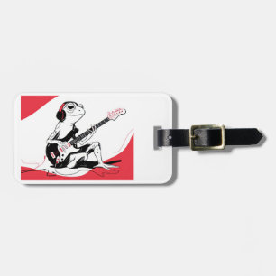 Étiquette À Bagage Grenouille de guitare – Art animal musique cool