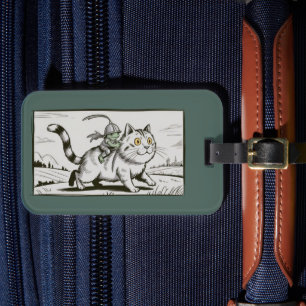 Étiquette À Bagage Grenouille drôle de chat Mème Médiéval Vintage