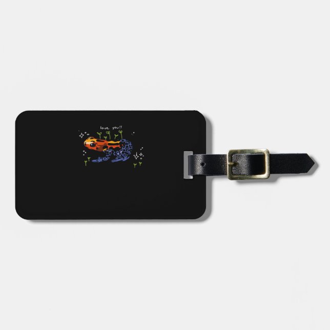 Étiquette À Bagage Grenouille qui t'aime dans un style classique simp (Devant horizontal)