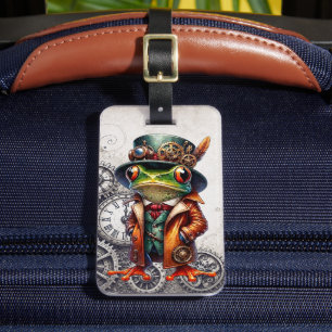 Étiquette À Bagage Grenouille Steampunk & engrenages 