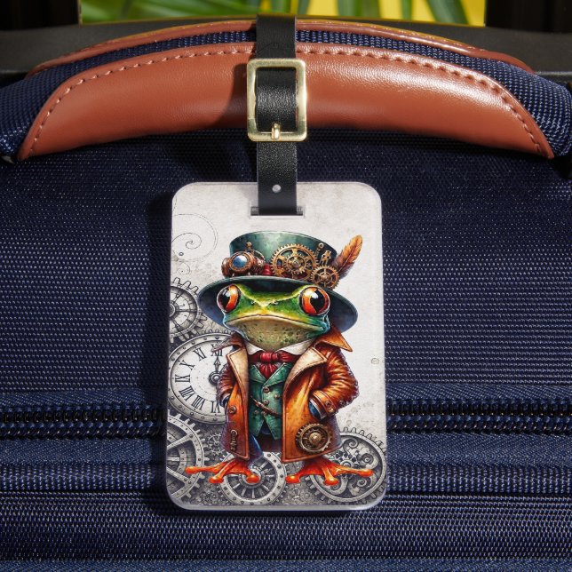 Étiquette À Bagage Grenouille Steampunk & engrenages  (Insitu Rectoal 2)