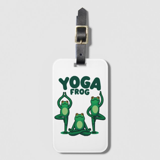 Étiquette À Bagage Grenouilles de yoga (Devant Vertical)