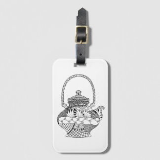 Étiquette À Bagage Griffonnage de théière