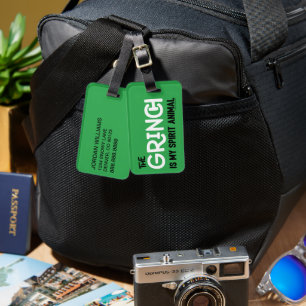 Étiquette À Bagage Grinch est ma citation de Spirit Animal