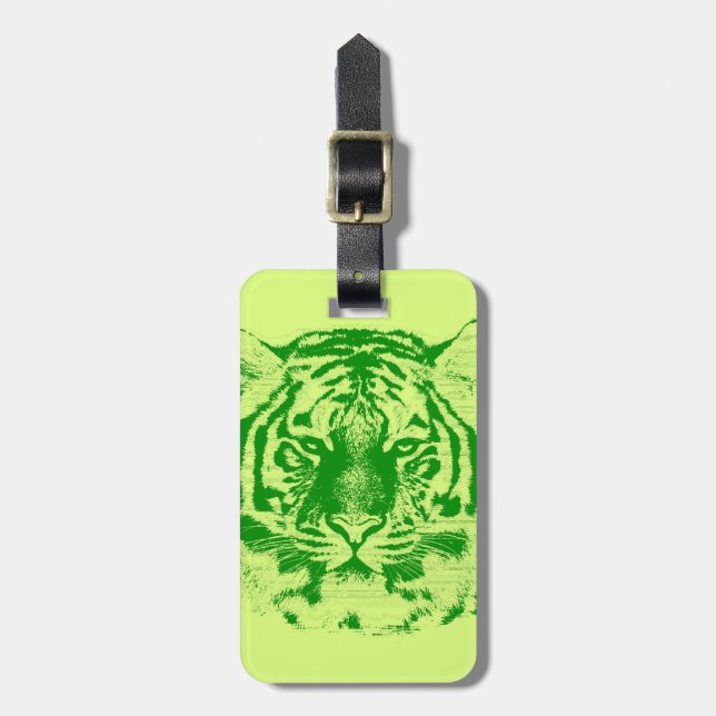 Étiquette À Bagage Gros plan de la face du tigre (Devant Vertical)