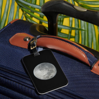 Étiquette À Bagage Gros plan sur la pleine lune dans le ciel nocturne