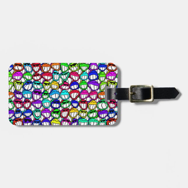 ÉTIQUETTE À BAGAGE GROUPE D'FACES COOL (Devant horizontal)