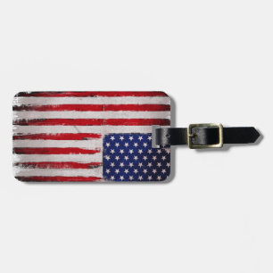 Étiquette À Bagage Grunge de drapeau des Etats-Unis