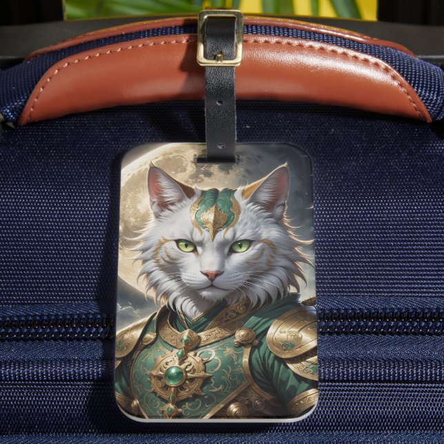 Étiquette À Bagage Guerrier épique de chat blindé (Insitu Rectoal 2)