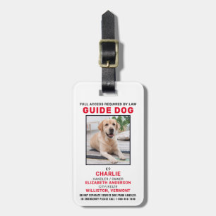 Étiquette À Bagage Guide Chien Service Chien Photo ID Badge