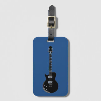 Étiquette À Bagage Guitare électrique Bleu Black Pop Art