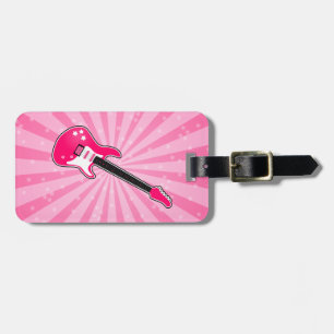 Étiquette À Bagage Guitare électrique rose Girly