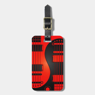 Étiquette À Bagage Guitares rouges et noires de Yin Yang