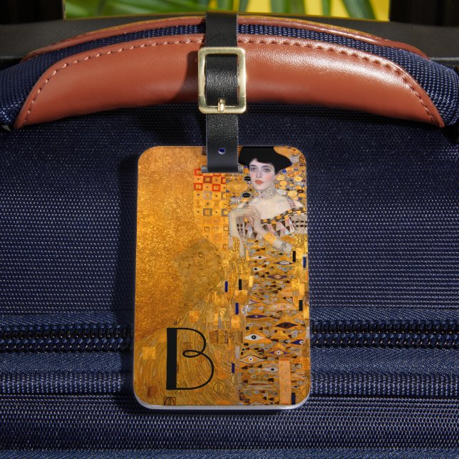 Étiquette À Bagage Gustav Klimt Adele Portrait Monogramme (Insitu Rectoal 2)