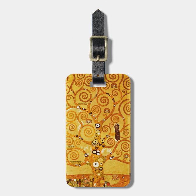 Étiquette À Bagage Gustav Klimt Arbre de Vie : Symboliste Art Nouveau (Devant Vertical)