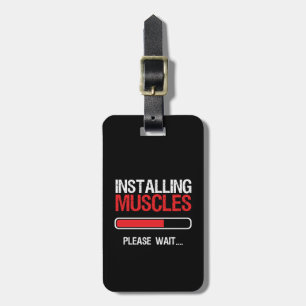 Étiquette À Bagage Gymnase Fitness Body Builder Installation Muscle