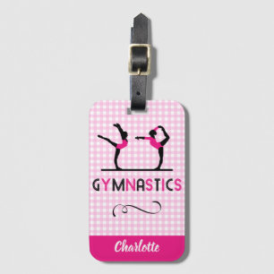 Étiquette À Bagage Gymnastique Gymnaste Figures mignonne rose Personn