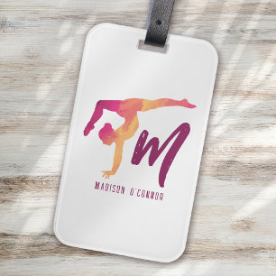 Étiquette À Bagage Gymnastique Papeterie Pose initiale de monogramm