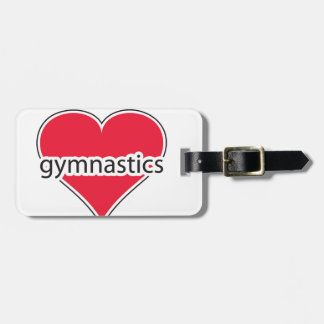 Étiquette À Bagage Gymnastique rouge de coeur
