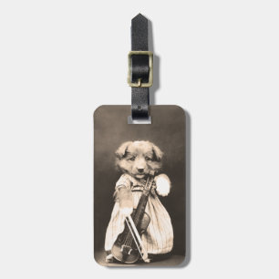 Étiquette À Bagage Habillé chiot avec le violon