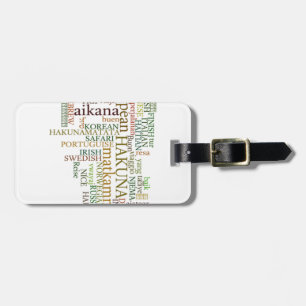 Étiquette À Bagage Hakuna Matata Global Word Cloud Art