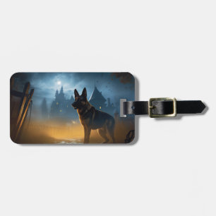 Étiquette À Bagage Halloween berger allemand effroi