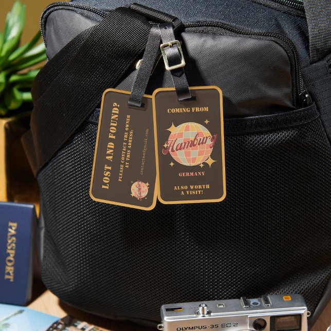 Étiquette À Bagage Hambourg Allemagne Vintage voyage rétro (Créateur téléchargé)