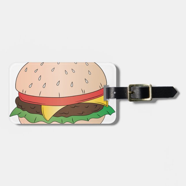 Étiquette À Bagage Hamburger de fromage (Devant horizontal)