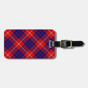 Étiquette À Bagage Hamilton tartan rouge bleu violet plaid