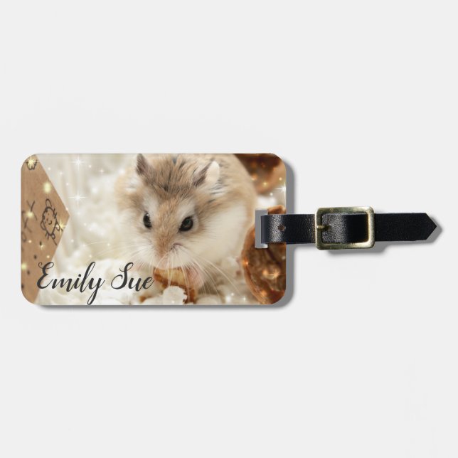 Étiquette À Bagage Hammyville - Cute Hamster (Devant horizontal)