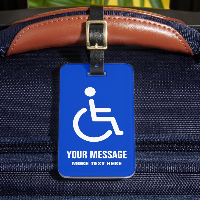 Étiquette À Bagage Handicap désactivé symbole ajouter le message bleu (Insitu Rectoal 2)