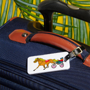 Étiquette À Bagage Harness Racing Cheval et conducteur