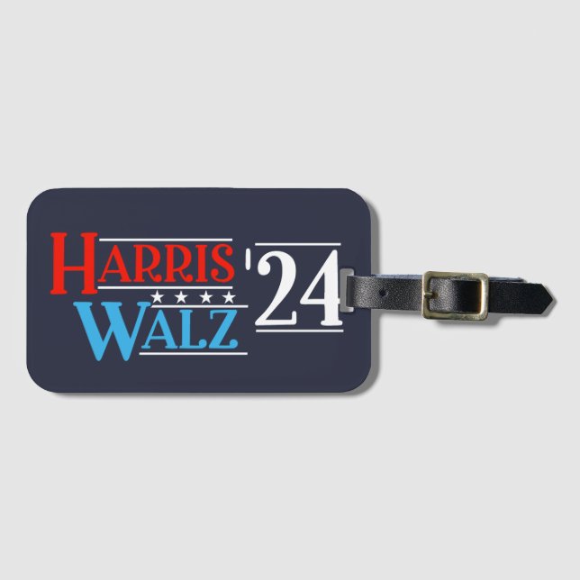 Étiquette À Bagage Harris Walz 2024 pour le président (Devant Horizontal)