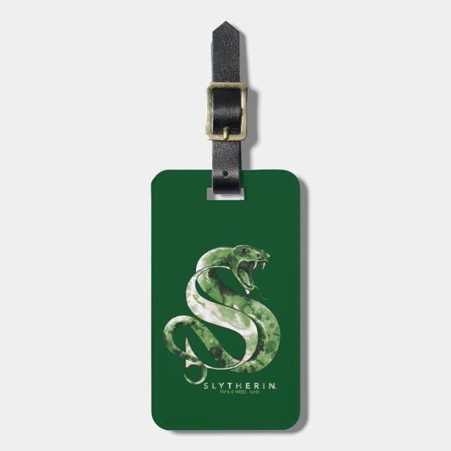 Étiquette À Bagage Harry Potter | SLYTHERIN™ Serpent Aquarelle (Devant Vertical)