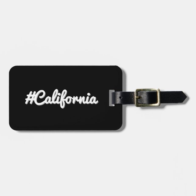 Étiquette À Bagage Hashtag Etat de Californie (Devant horizontal)