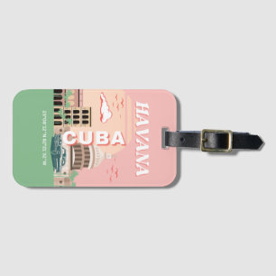 Étiquette À Bagage Havana Cuba Retro Art Vintage