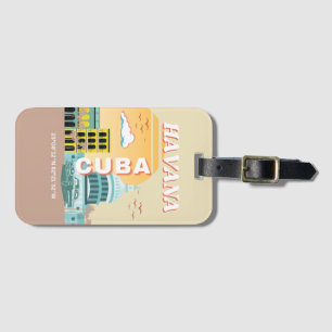 Étiquette À Bagage Havana Cuba Retro Art Voyage