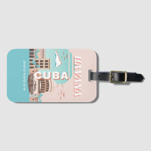 Étiquette À Bagage Havana Cuba Retro Art Voyage