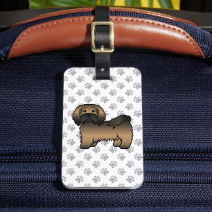 Étiquette À Bagage Havanais bringé Chien de dessin animé mignon & Tex