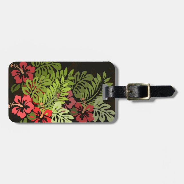 Étiquette À Bagage Hawaii Aloha Flower Art Print (Devant horizontal)