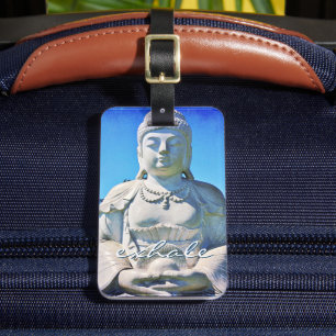 Étiquette À Bagage Hawaii Tropical Buddha Photo Exhale Citation Scrip