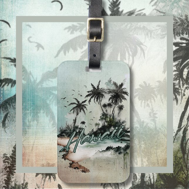 Étiquette À Bagage Hawaii Tropical Palm Tree Island (Hawaii Tropical Palm Tree Island)