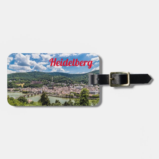 Étiquette À Bagage Heidelberg Neckar Panorama Allemagne (Devant horizontal)
