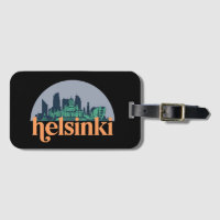 Helsinki Finlande City Skyline Retro Cityscape Art