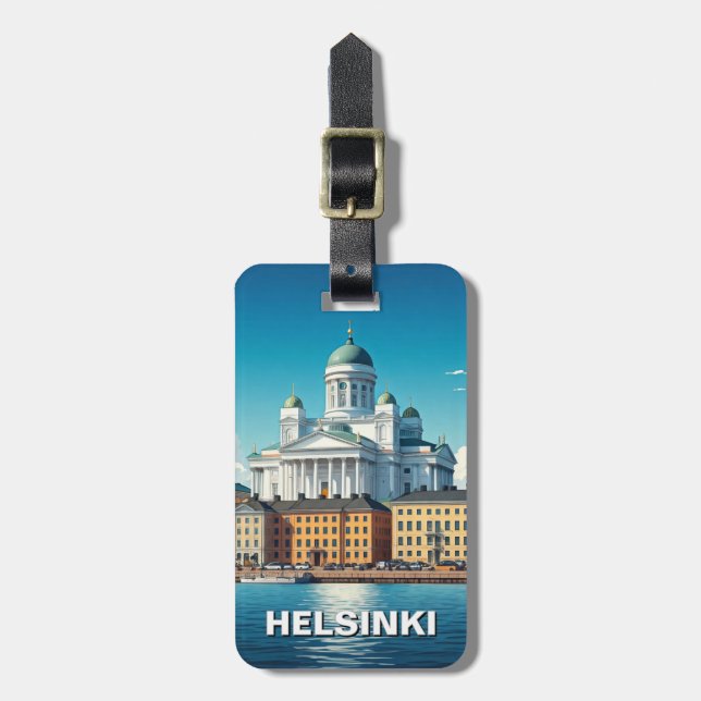 Étiquette À Bagage Helsinki Finlande Voyages (Devant Vertical)