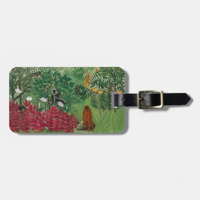 Étiquette À Bagage Henri Rousseau - Forêt tropicale avec singes (Devant horizontal)