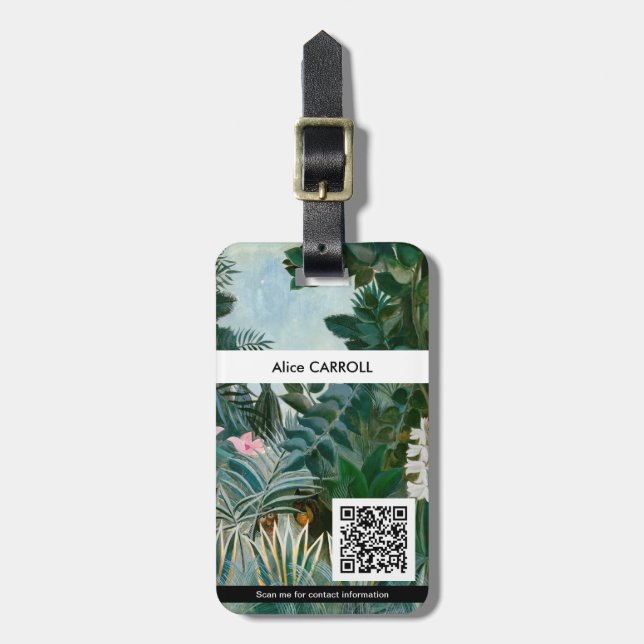 Étiquette À Bagage Henri Rousseau - La Jungle Equatoriale - Code QR (Devant Vertical)