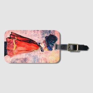 Étiquette À Bagage Henry Somm - Élégant À Red Cape    